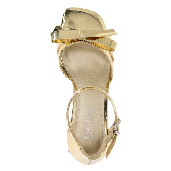 Kenneth Cole Reaction Womens Nissy Square Toe Dress Sandals Gold Size 7.5M NWOB - Picture 3 of 5